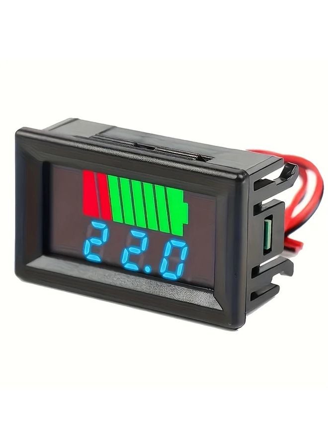 مؤشر مستوى شحن البطارية الأزرق شاشة عرض LED دقة 0.01 فولت 36 فولت راتنج ABS - Image 1