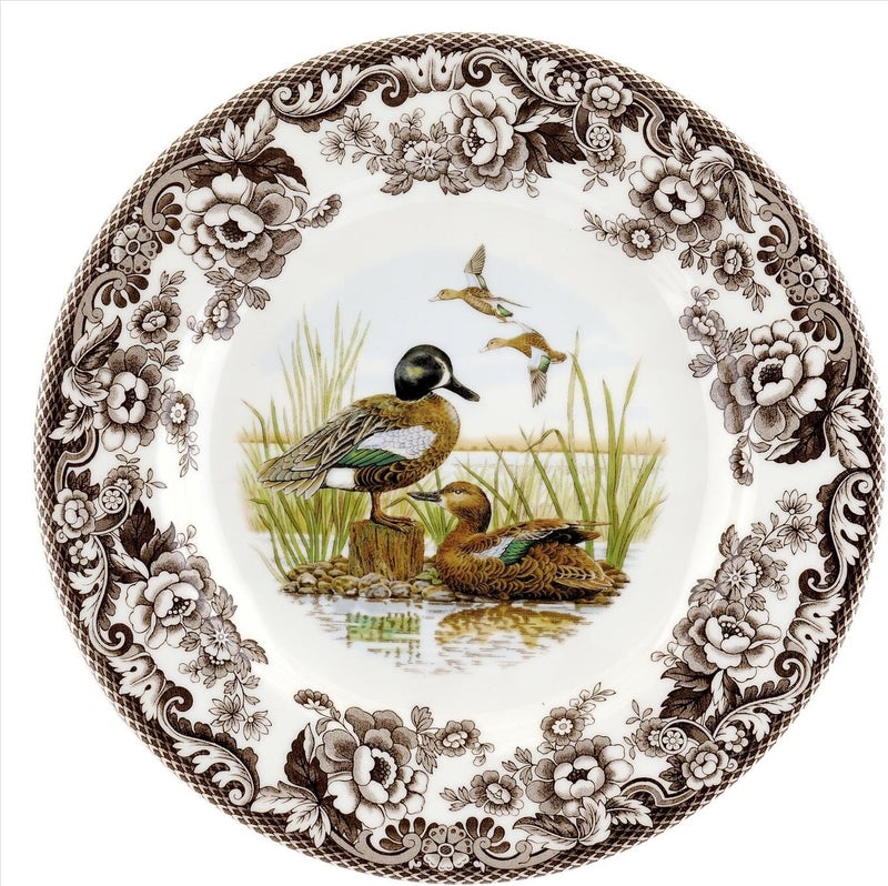 Spode Woodland Dinner Plate BlueWinged Teal  105 Inch  Hunting Cabin Lodge and Cottage Dcor  Made in England from Fine Earthenware  Microwave and Dishwasher Safe