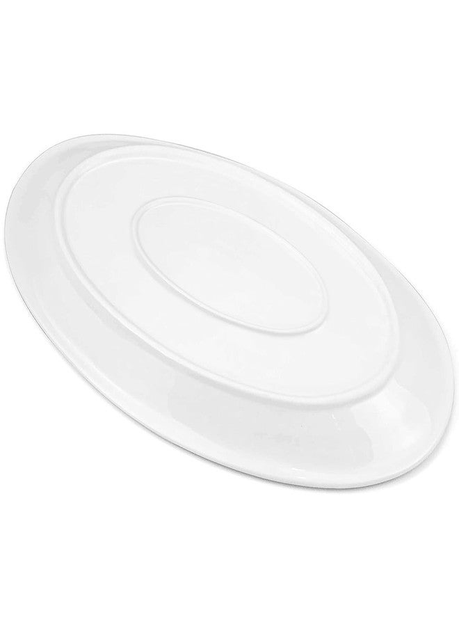 Yesland 2 Pack 16" Porcelain Large Oval Serving Plates, White Oval Serving Platters Dishes for Serving Food, Appetizers, Dessert, Meat, Sushi, Fish, Party - Image 3