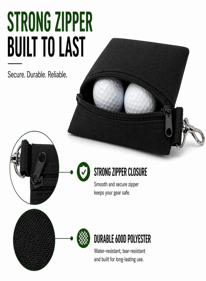 KISLJY Golf Tee Pouch 2 Pack, 5.24 x 6.42 in Zipper Golf Accessory Bag with Clip for Tees and Markers - Image 3
