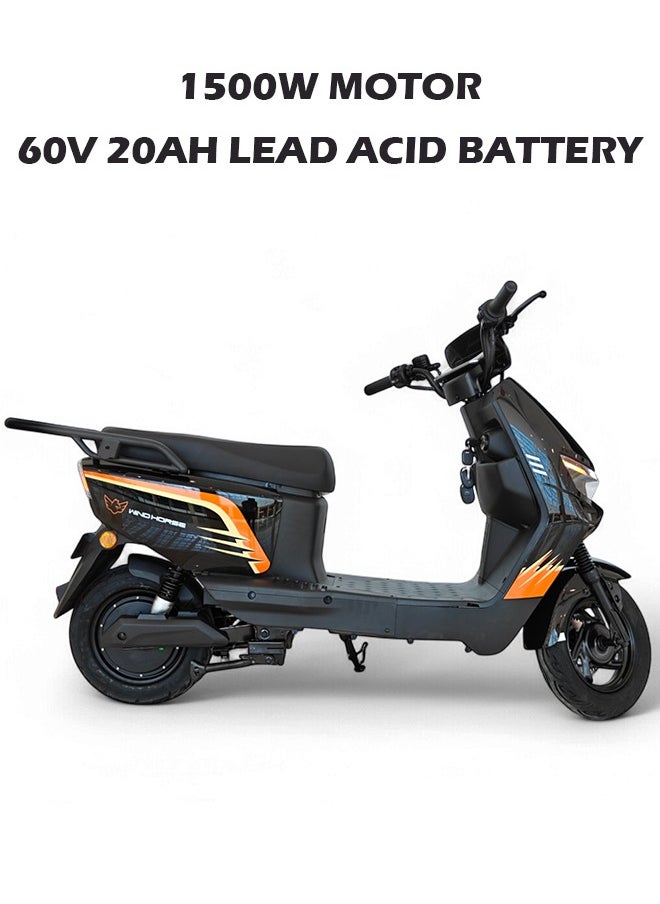 Wind Horse Electric Scooter for Adults with 1500W Motor, 60V 20Ah Battery, 85 km/h Max Speed, 50km Range, Carbon Alloy Frame, Remote Lock, Under-Seat Storage, 14-Inch Tires, Disc Brakes, 3-Speed Modes  - Image 3