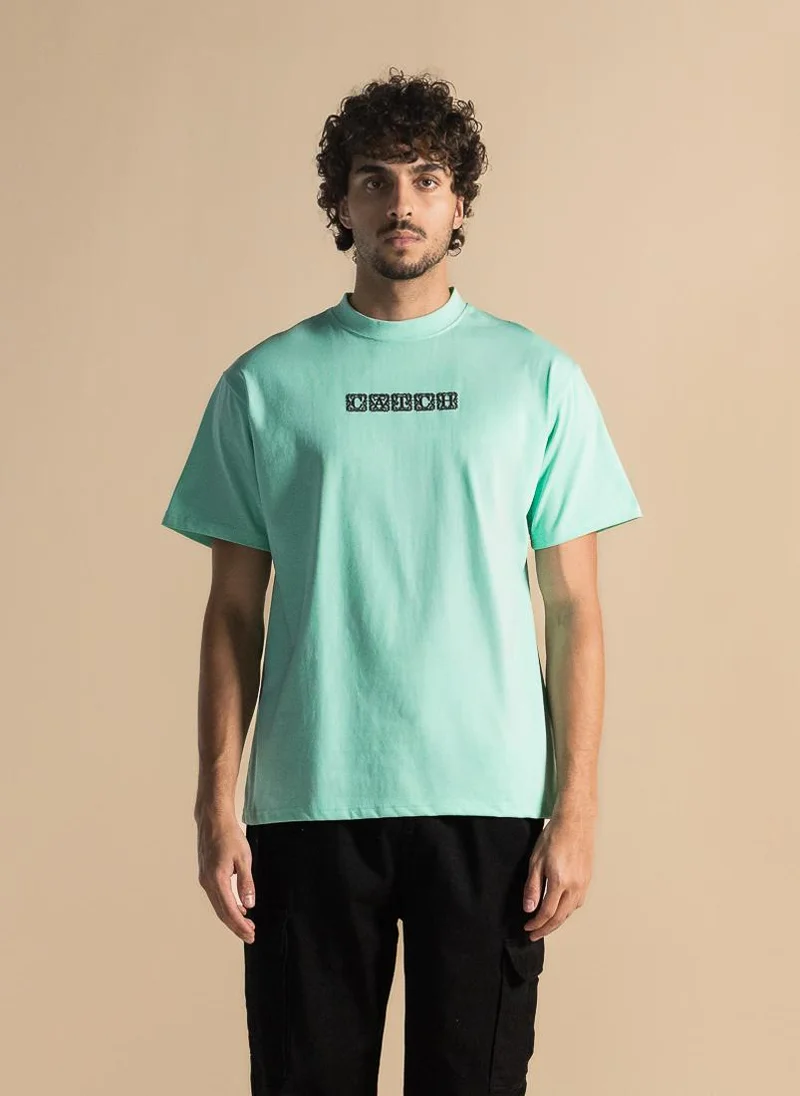 SHAPES CONTRAST PRINTED COTTON T-SHIRT