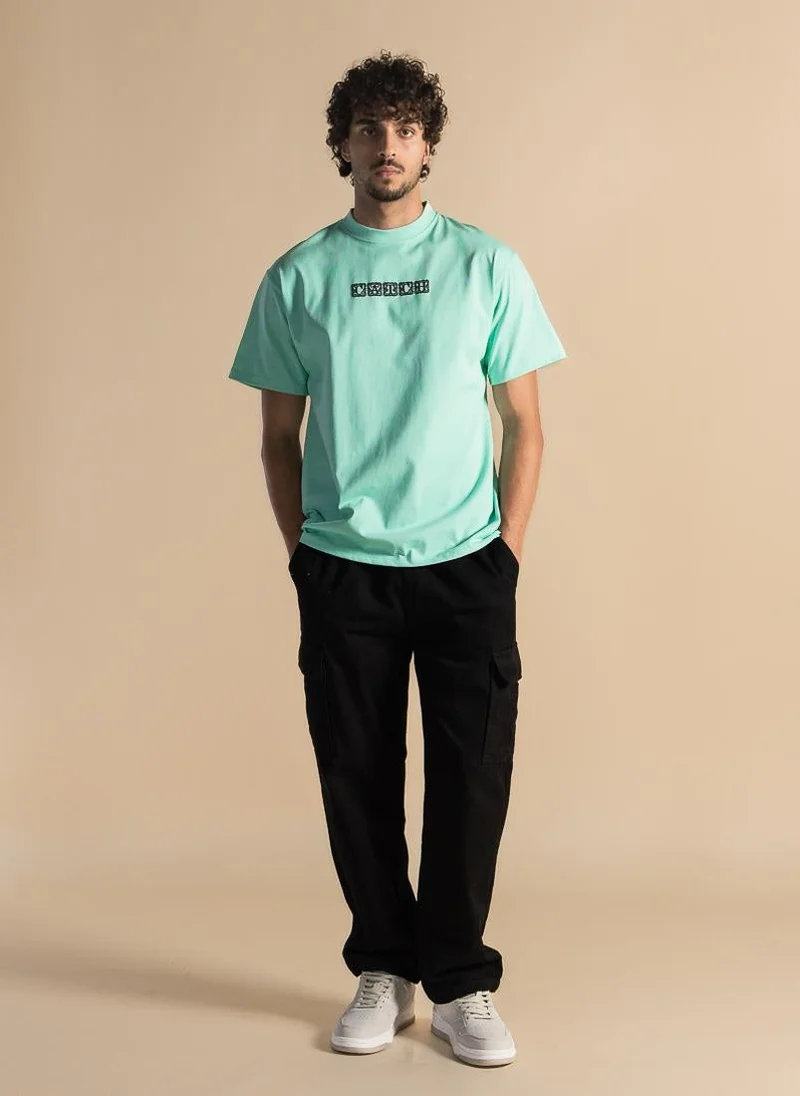 Shapes Green CONTRAST PRINTED COTTON T-SHIRT for Men | Best Price UAE