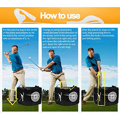 ASENVER Golf Swing Impact Trainer Bag Golf Power Smash Bag (Black- Target Pattern) - Image 3