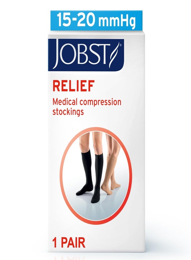 جوبست جوارب ضغط بيج مفتوحة الأصابع من Jobst Relief، مقاس كبير، تصل إلى الركبة، مقاس 15-20 - Image 2