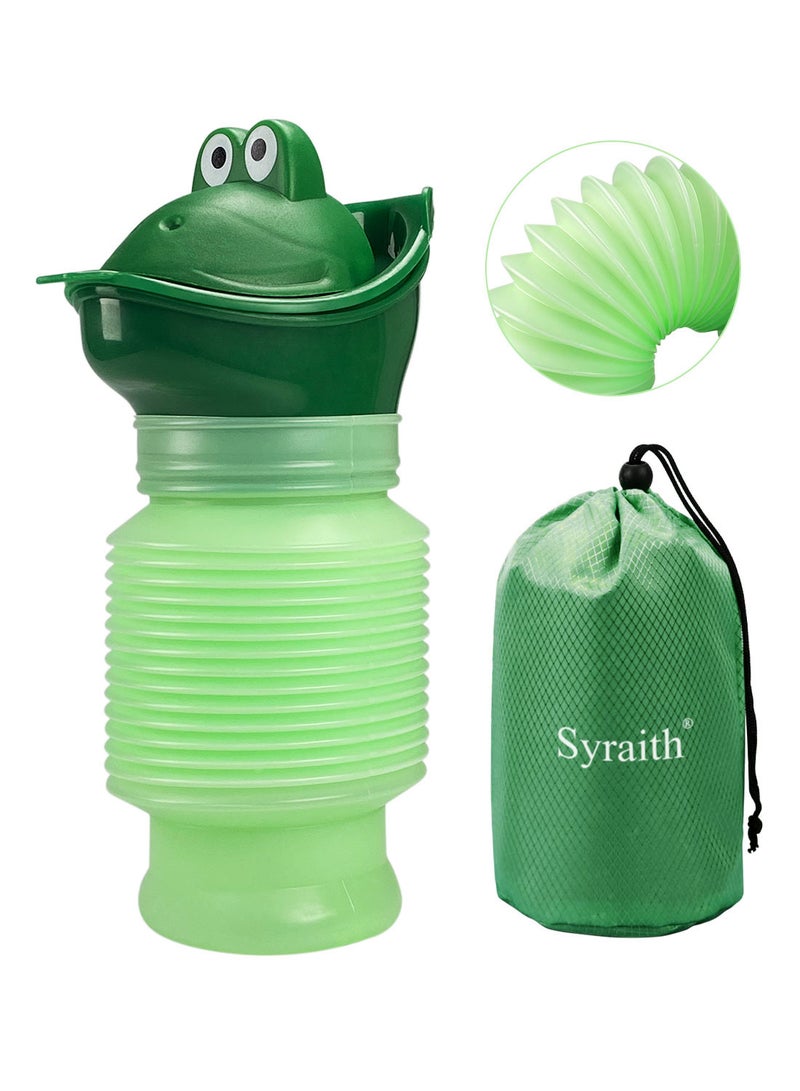 Syraith Children's Emergency Urinal, Urinals for Men and Female Urinal, 600ml Shrinkable Universal Portable Female Urination Device Toilet, Suitable for Kids Camping and Car Travel Etc, with Storage Bag - Image 1