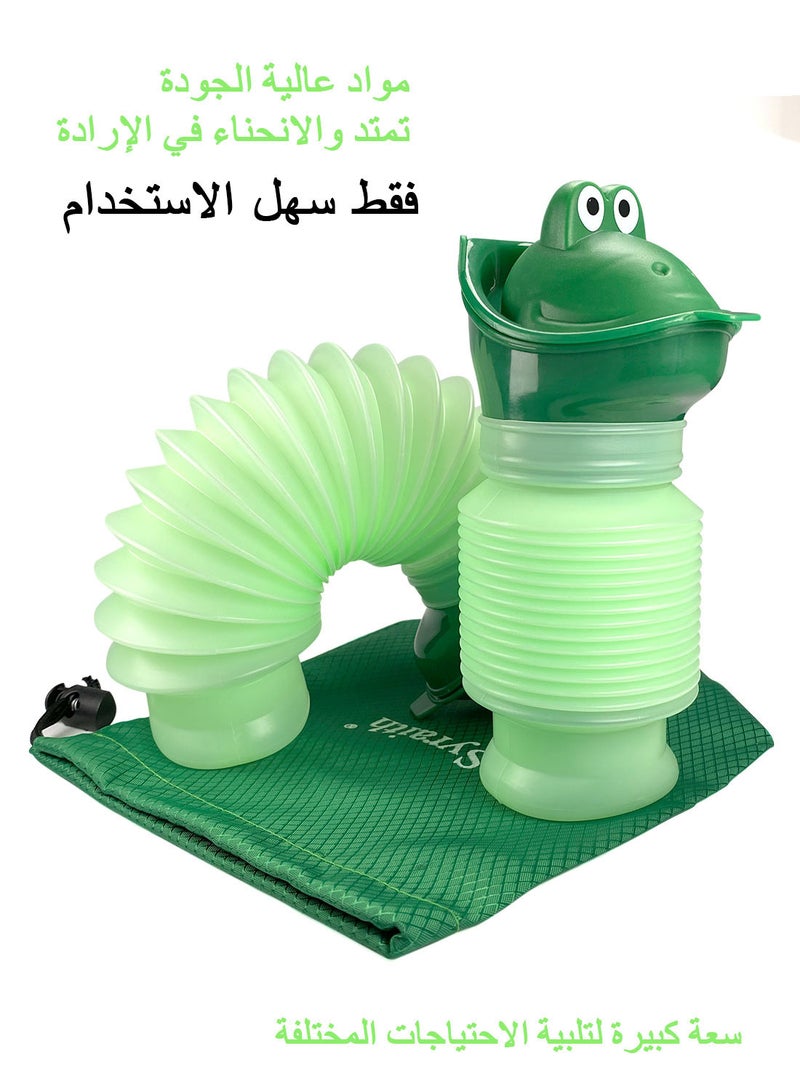 Syraith Children's Emergency Urinal, Urinals for Men and Female Urinal, 600ml Shrinkable Universal Portable Female Urination Device Toilet, Suitable for Kids Camping and Car Travel Etc, with Storage Bag - Image 3