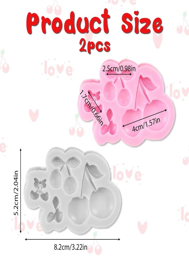 Psiriol 2Pcs Cherry Silicone Molds, Chocolate Mold 3D Cherries Shaped Fondant Mold Cherry-Shaped Decoration Molds for Cupcake Chocolate Decorating - Image 2