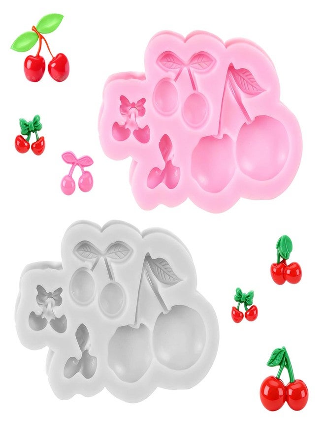Psiriol 2Pcs Cherry Silicone Molds, Chocolate Mold 3D Cherries Shaped Fondant Mold Cherry-Shaped Decoration Molds for Cupcake Chocolate Decorating - Image 1