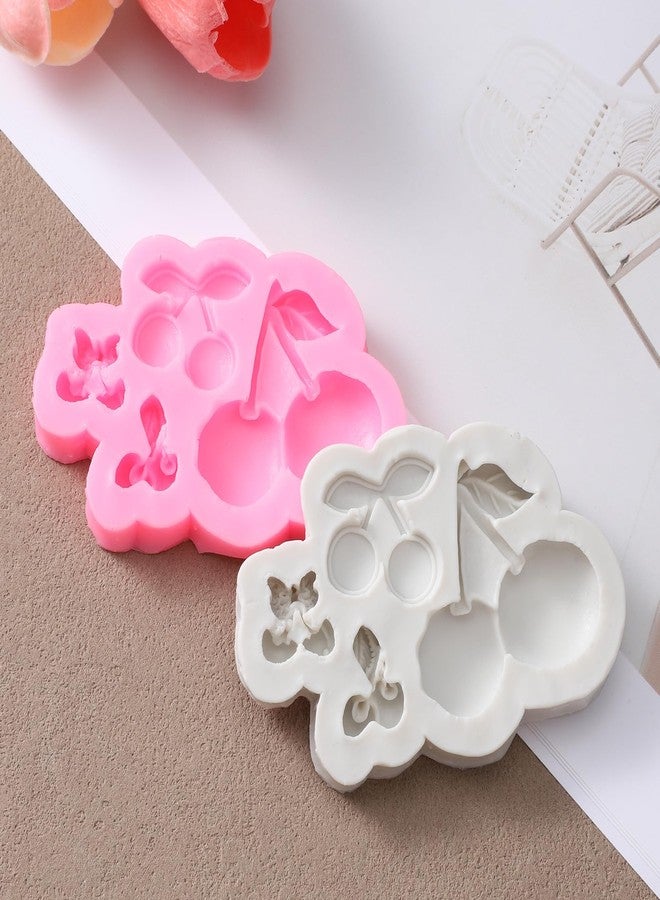Psiriol 2Pcs Cherry Silicone Molds, Chocolate Mold 3D Cherries Shaped Fondant Mold Cherry-Shaped Decoration Molds for Cupcake Chocolate Decorating - Image 3