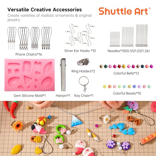 Shuttle Art Polymer Clay Kit, 50 Colors, Soft Oven Clay Kit, 19 Carving Tools and 10 Kinds of Accessories, Non-Stick, Non-Toxic, Ideal Gift for Kids - Image 4