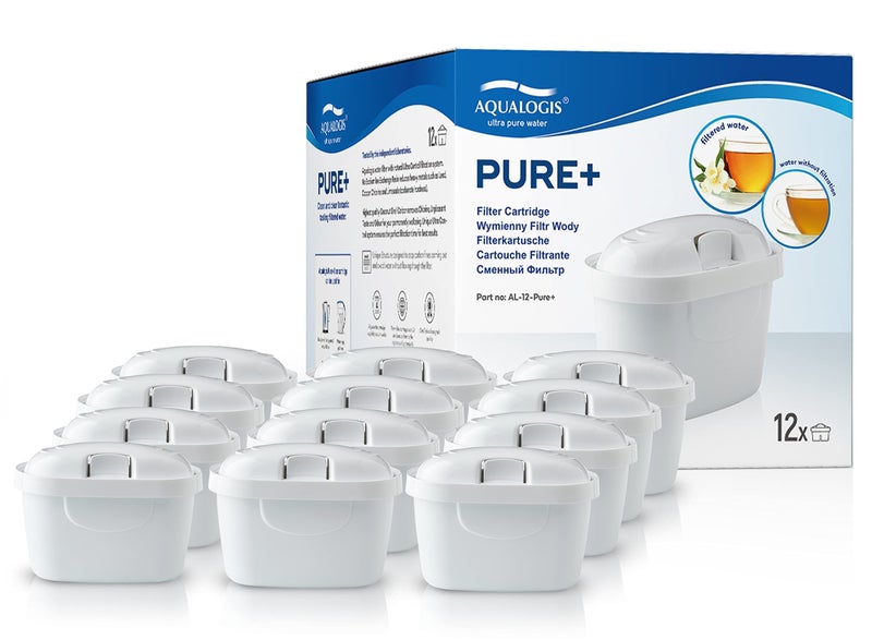 Aqualogis Pure Water Filter Cartridge Compatible with Maxtra  Maxtra Aluna Style Elemaris Marella Fun Jug Pitcher 12 Pack