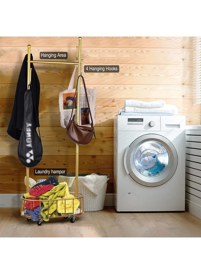 كادي ون علاقة ملابس معدنية و منظم و حامل ملابس  مزود بسلة تخزين 60*173 سم - Image 3