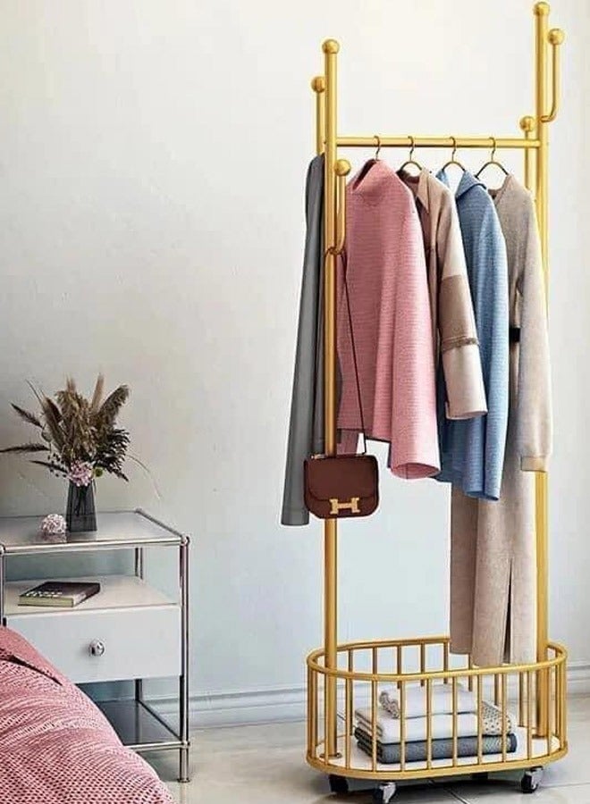 كادي ون علاقة ملابس معدنية و منظم و حامل ملابس  مزود بسلة تخزين 60*173 سم - Image 1