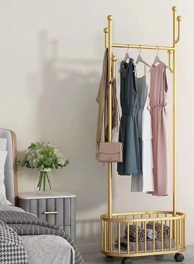 كادي ون علاقة ملابس معدنية و منظم و حامل ملابس  مزود بسلة تخزين 60*173 سم - Image 2