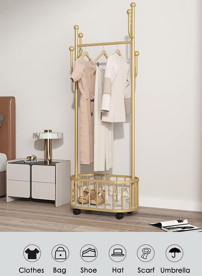 كادي ون علاقة ملابس معدنية و منظم و حامل ملابس  مزود بسلة تخزين 60*173 سم - Image 4