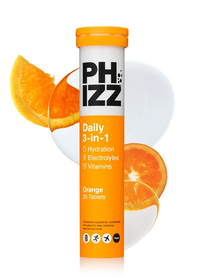 Phizz Daily 3 in 1 Orange Flavoured Effervescent Tablets  20s - Image 1