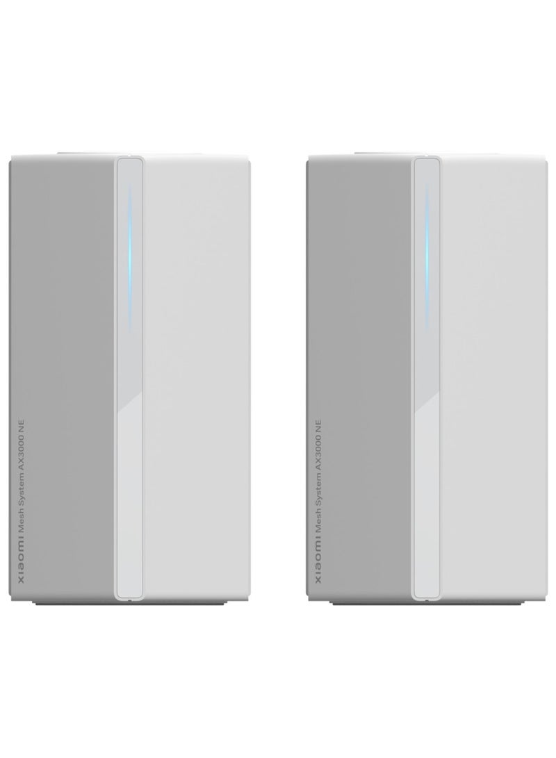 Xiaomi Mesh System AX3000 NE 2-pack,2.4GHz/5GHz Dual-band Wi-Fi 6 Speed Up To 3000Mbps NFC Supporting-Global Version White - Image 1