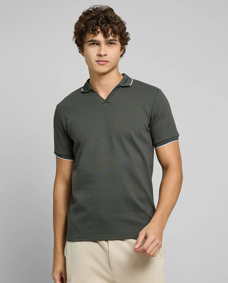 أر أند بي Contrast Trim Polo T-Shirt with Short Sleeves