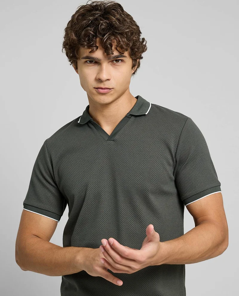 أر أند بي Contrast Trim Polo T-Shirt with Short Sleeves