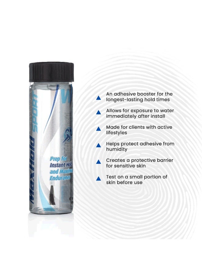 Walker Tape Max Hold Sport Adhesive Booster 1.4 fl oz – Brush-On Glue for Lace Wigs, Toupees, Hair Systems – Extra Strong Waterproof Hold, Humidity Protection, Skin Safe for Active Lifestyles - Image 3