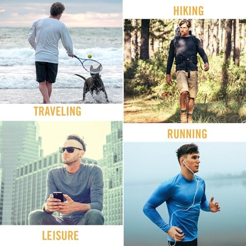 baleaf Men's Sun Protection Shirts UV SPF T-Shirts UPF 50+ Long Sleeve Rash Guard Fishing Running Quick Dry White Size S - Image 5