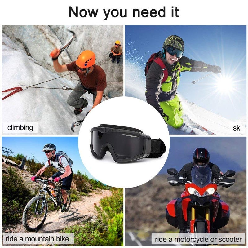 HETVIN Motorcycle Goggles with Clear and Tinted Lenses – Impact-Resistant, Anti-Slip Elastic Strap, Full UV Protection, Perfect for Cruiser, Touring, and Sportbike Riders - Image 5