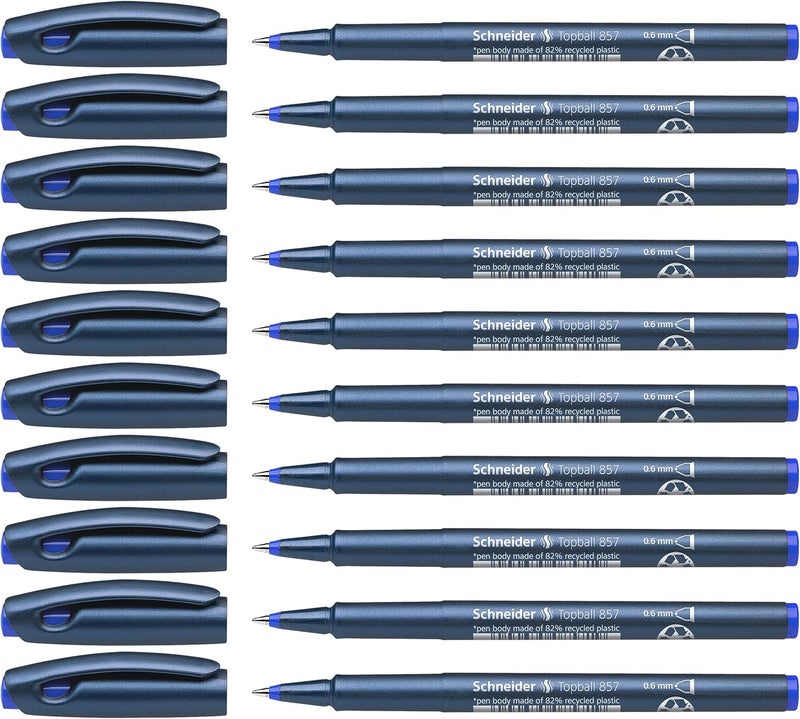 Schneider Topball 857 Rollerball 0.6Mm, Box Of 10, Blue (8573) - Image 1