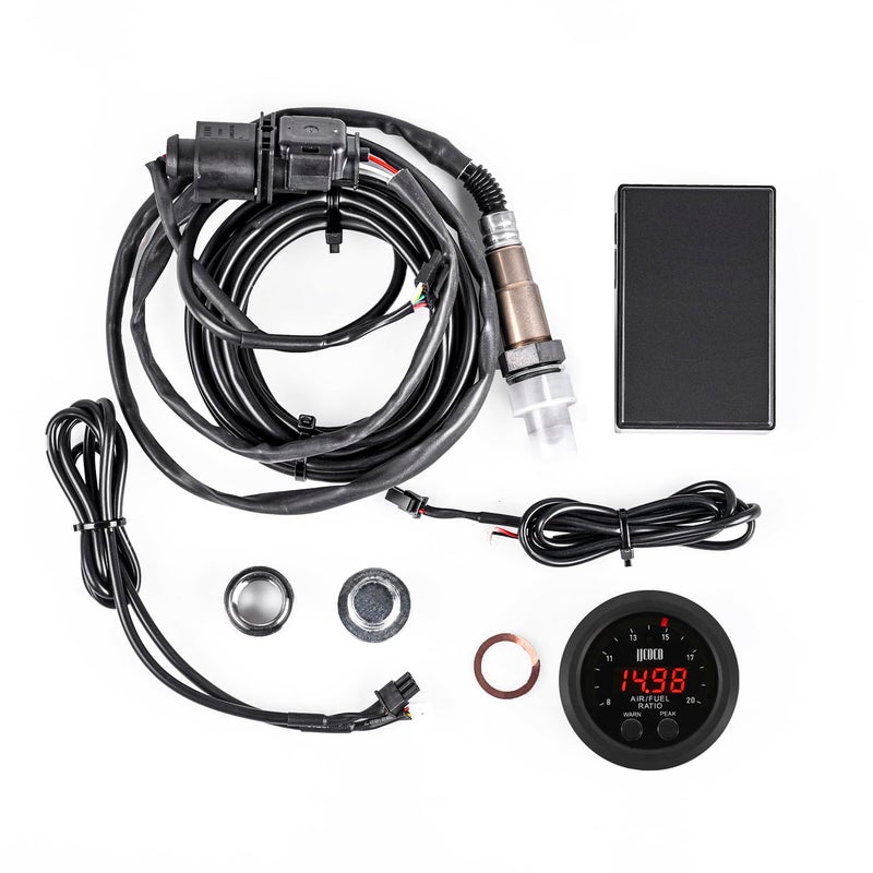 ZHSYMX Universal Digital Wideband AirFuel Ratio AFR Gauge Kit 252mm with LSU49 Sensor Installed After The ThreeWay and Controller BoxWideband UEGO AFR O2 Oxygen Sensor Controller Gauge