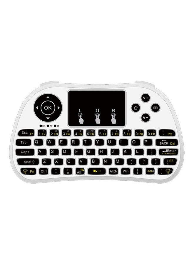 Zaboon - Wireless Keyboard Remote Control With Touch Pad For Smart Tv White - Image 1