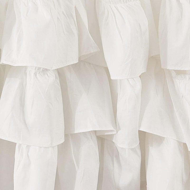 Brandream Crib Skirt Triple Layer Cotton Nursery Bed Skirt for Baby Girls Boys Toddler Bedskirt Solid White Dust Ruffle - Image 4