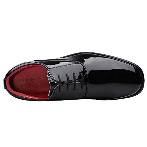 Bruno Marc Men's Faux Patent Leather Tuxedo Derby Dress Shoes Classic Lace-up Formal Oxford,Size 10,Black,CEREMONY-05 - Image 3