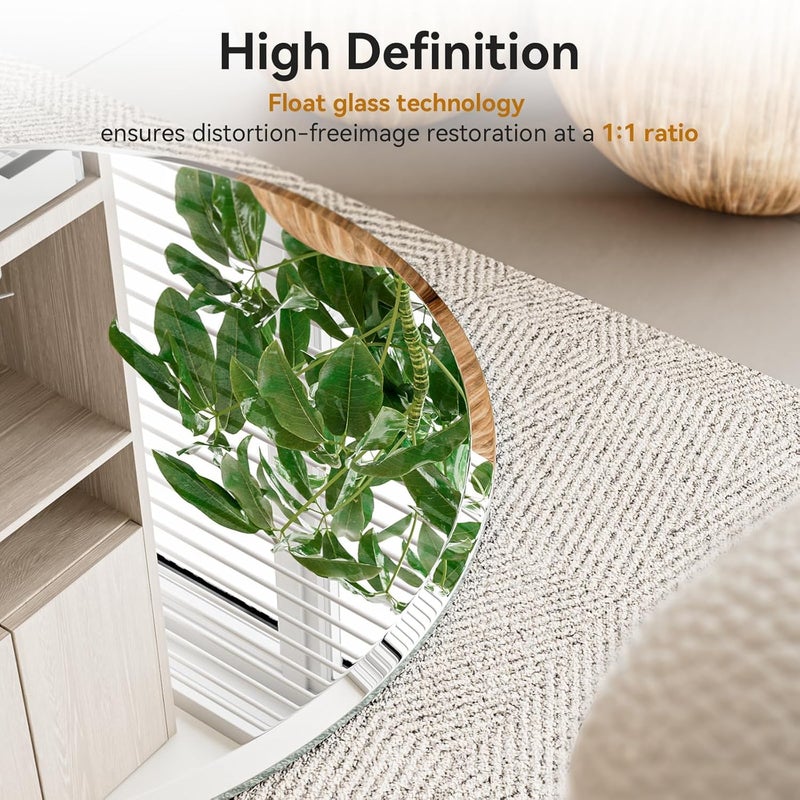 KOHROS Frameless Round Bathroom Mirror for Over Sink 24" x 24" Circle Mirror Beveled Edge Wall Mirror for Bathroom Vanity Entryway Bedroom - Image 5