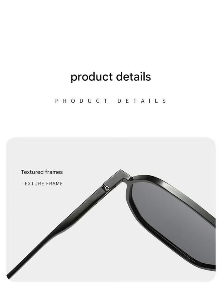 HDCRAFTER Stylish Black Geometric Sunglasses - Image 5