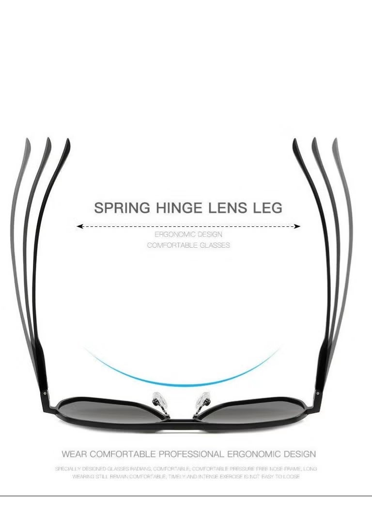 HDCRAFTER Stylish Black Geometric Sunglasses - Image 2