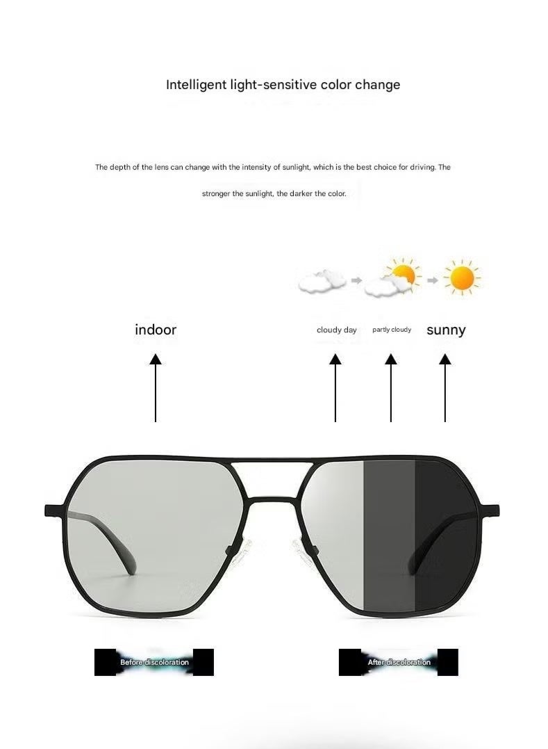 HDCRAFTER Stylish Black Geometric Sunglasses - Image 4