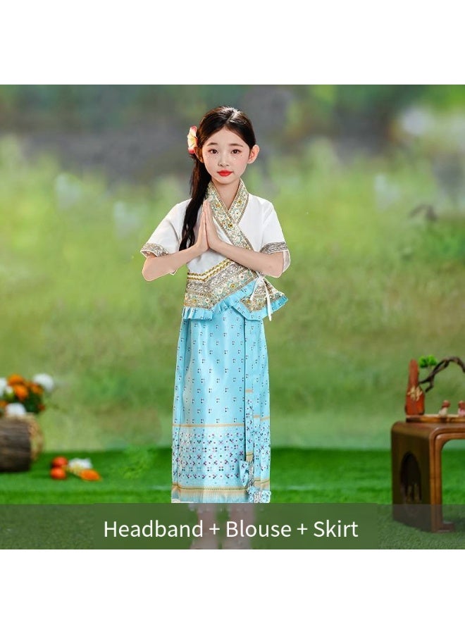 general Chinese Girls Top Skirt Dress Clothing headwear Outfit 3 pcs SET - Image 1