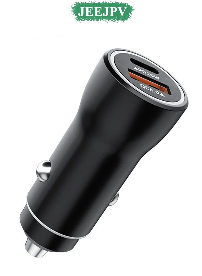 JEEJPV Car Charger for iPhone 16 15, 38W Car Charger USB C Fast Charge, [PD20W + QC 18W ] Fast Charging Type C Car Charger for iPhone 16 15 Pro Max Plus (Black)  - Image 1