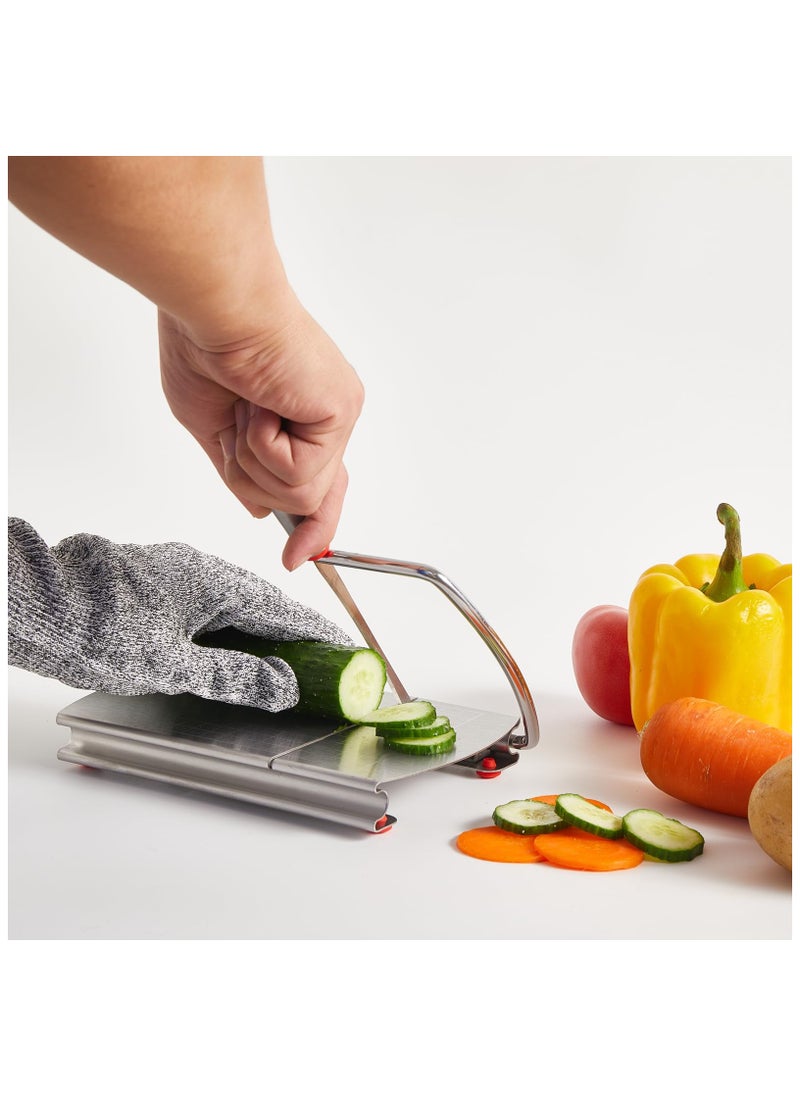 SYOSI - Multipurpose Cheese Slicer Cutter, Stainless Steel Cheese Cutter Board with Blade for Block Cheese, Effortless Slicing for Block Cheese, Butter, Guillotine Sausage Ham Biltong Jerky Slicer - Image 1
