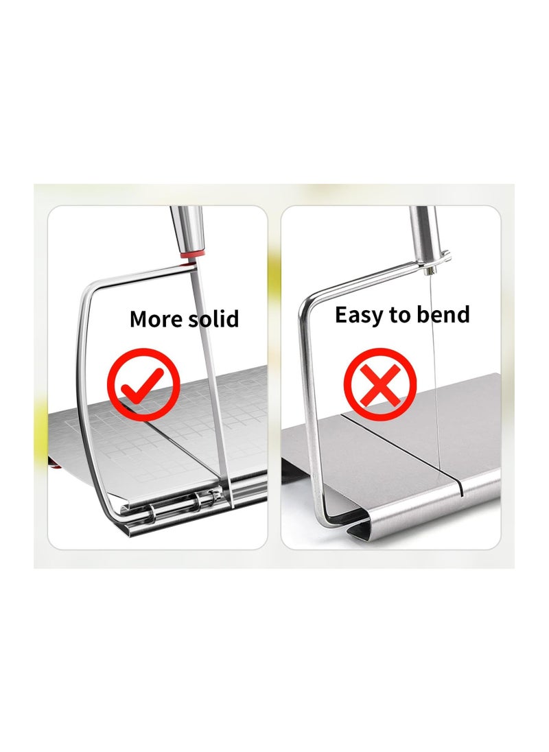 SYOSI - Multipurpose Cheese Slicer Cutter, Stainless Steel Cheese Cutter Board with Blade for Block Cheese, Effortless Slicing for Block Cheese, Butter, Guillotine Sausage Ham Biltong Jerky Slicer - Image 1
