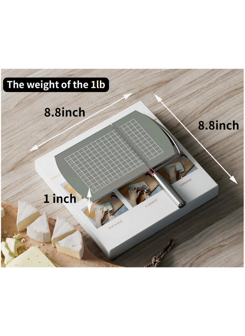 SYOSI - Multipurpose Cheese Slicer Cutter, Stainless Steel Cheese Cutter Board with Blade for Block Cheese, Effortless Slicing for Block Cheese, Butter, Guillotine Sausage Ham Biltong Jerky Slicer - Image 1
