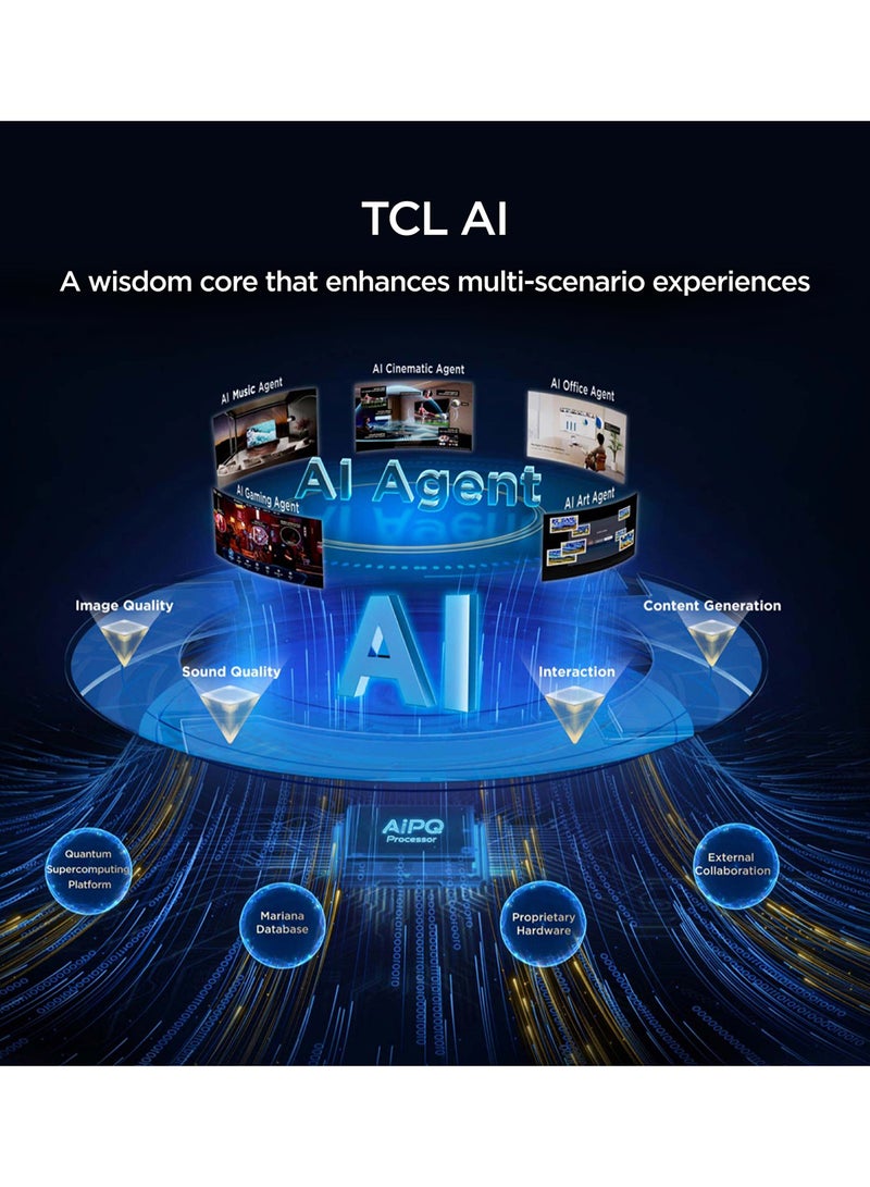 تي سي إل تلفاز 85 بوصة 4K QLED جوجل سمارت TV، نظام Hi-Fi Onkyo 2.1، لوحة HVA، Dolby Vision • Atmos، 93% DCI-P3، AiPQ، تصميم نحيف وموحد الجسم (طراز 2026) - Image 4