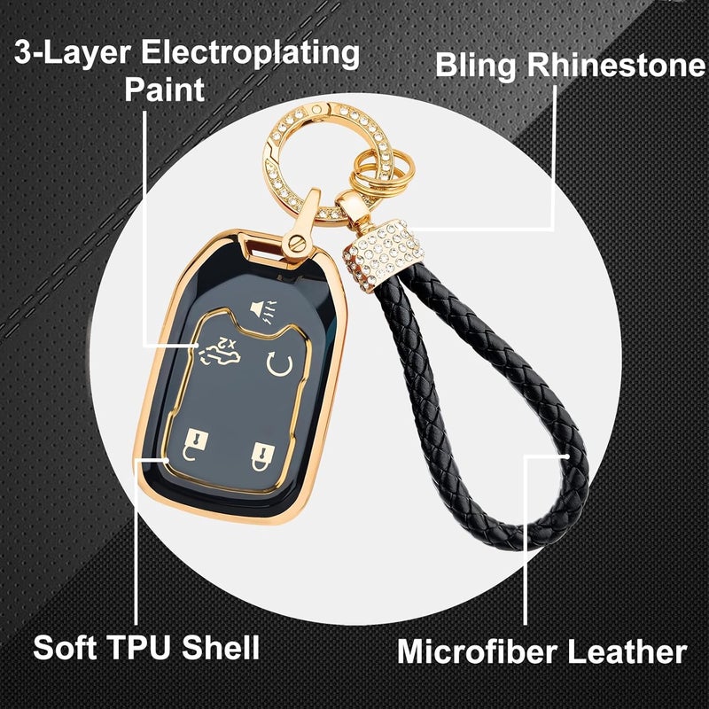 OLLEN Key Fob Cover with Bling Keychain for GMC and Chevy - Image 5