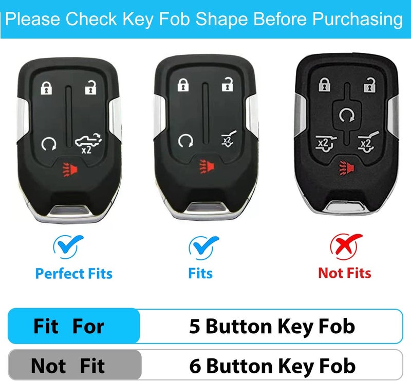 OLLEN Key Fob Cover with Bling Keychain for GMC and Chevy - Image 2