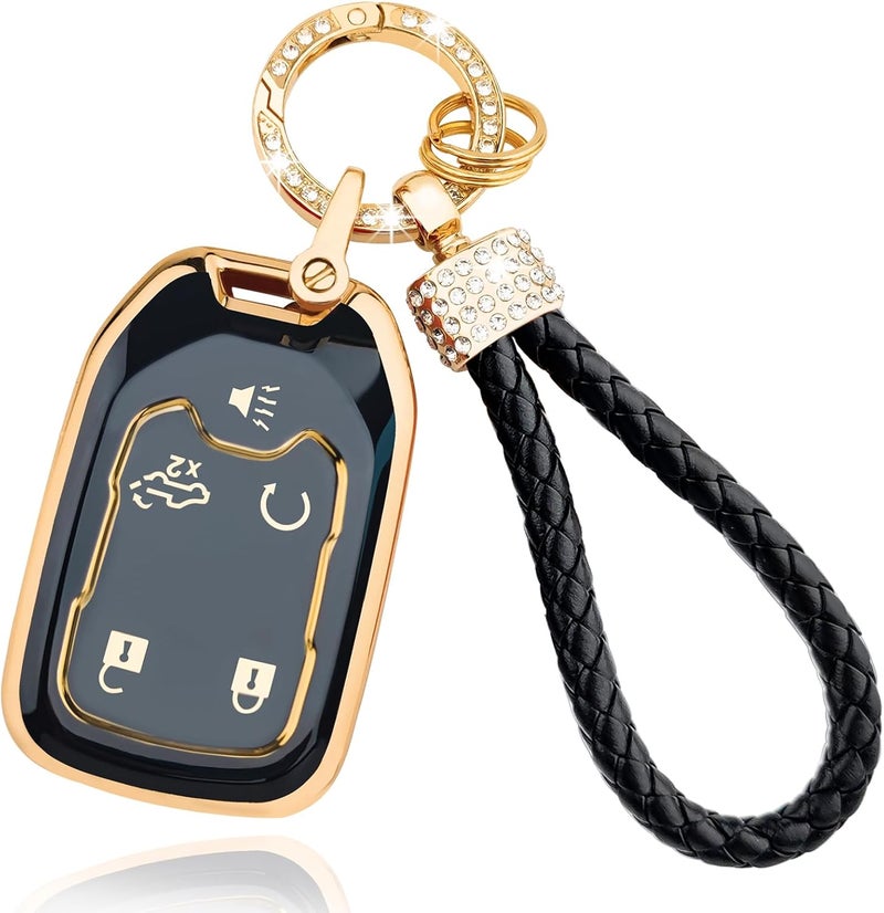 OLLEN Key Fob Cover with Bling Keychain for GMC and Chevy - Image 1