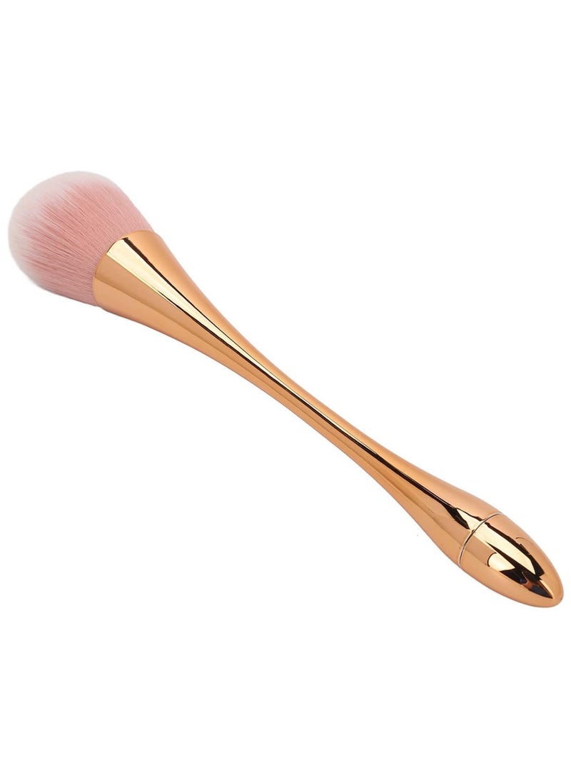 Nail Art Powder Dust Removal Brush, Artificial Fiber Handle Easy To Apply Nail Dust Cleaning Brush, Odorless Thickened Die Casting for Makeup (Rose Gold).  - Image 1