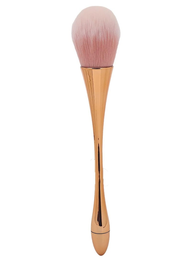 Nail Art Powder Dust Removal Brush, Artificial Fiber Handle Easy To Apply Nail Dust Cleaning Brush, Odorless Thickened Die Casting for Makeup (Rose Gold).  - Image 3