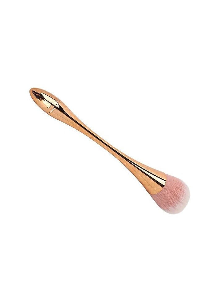 Nail Art Powder Dust Removal Brush, Artificial Fiber Handle Easy To Apply Nail Dust Cleaning Brush, Odorless Thickened Die Casting for Makeup (Rose Gold).  - Image 5