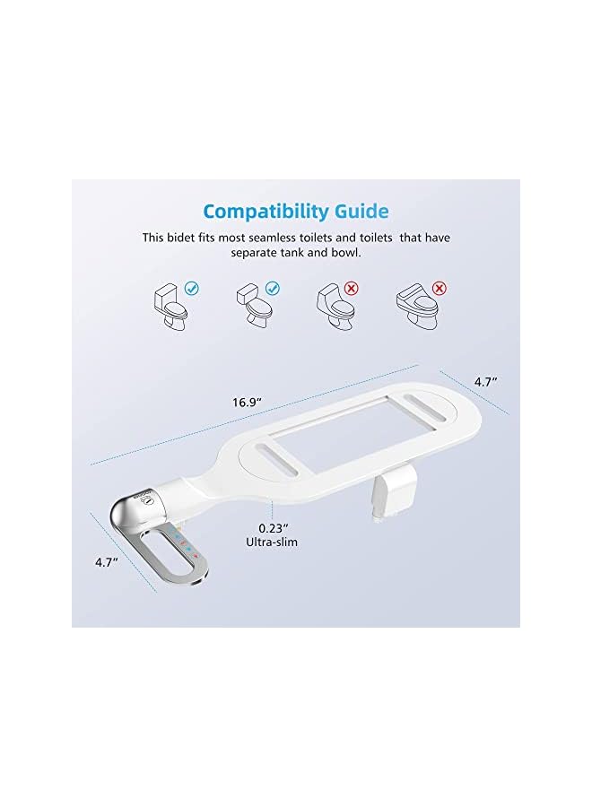 The Bros Bidet Attachment For Toilet Seat, Fresh Water Sprayer with Self Cleaning, Non Electric Bidet Spray, Adjustable Water Pressure Control, Easy to Install, Ultra-Slim Bidet Accessories - Image 5