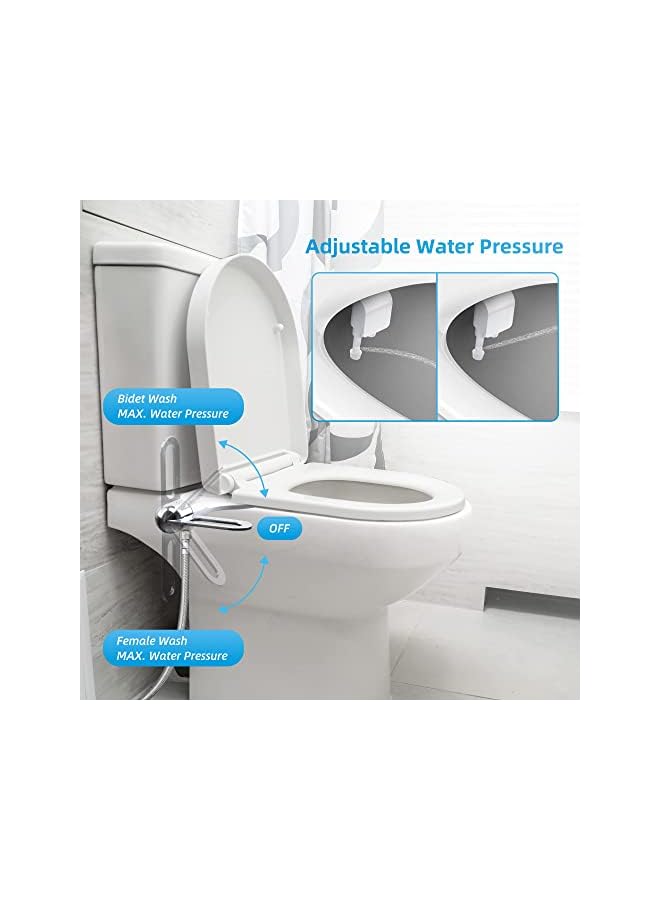 The Bros Bidet Attachment For Toilet Seat, Fresh Water Sprayer with Self Cleaning, Non Electric Bidet Spray, Adjustable Water Pressure Control, Easy to Install, Ultra-Slim Bidet Accessories - Image 3
